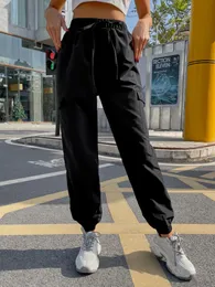 Womens Pants Capris Hip Hop Retro Green Cargo Women Y2K Harajuku Oversize Wide Leg Black Parachute Trousers Female Vintage Streetwear 230530