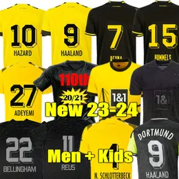 Reus 22 23 24 4th Dortmund voetbalshirts All Black Special Fans Player 2023 2024 Football Shirts Bellingham Men Kids Reyna Brandt Emre Can Haller Guerreiro Haaland