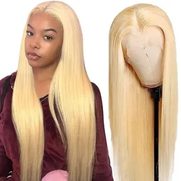 40 polegadas 13x4 reta 613 loira hd renda frontal wig osso reto Virgem Human Wigs Frontal Blonde Human