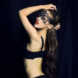 Sexig svart spetsögonmaskblindningsmedel maskerad fest vacker dam kvinnor nattkläder kostymgåvor