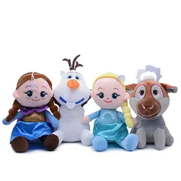 Wholesale anime Snow and ice world cute snowman elk plush toys children's games playmate holiday gift room decoration