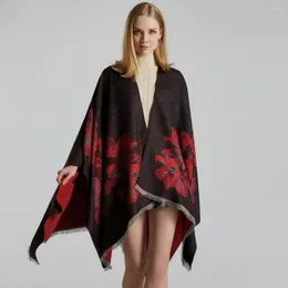 Schals 2023 Herbst Winter Plus Größe Warme Druck Ponchos und Capes Für Frauen Übergroße Schals Wraps Kaschmir Pashmina Femme Bufanda