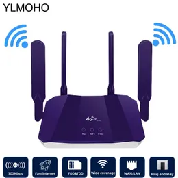 Routrar ylmoho 3g 4g wifi router trådlöst modem wifi 300 mbps lte wifi åtkomstpunkt cpe hotspot utomhus med en SIM -kortplats