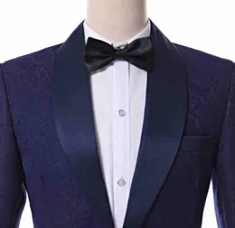 New Design One Button navy Blue Groom Tuxedos Groomsmen Mens Suits WeddingPromDinner Blazer JacketPantsVestTie K218992525314