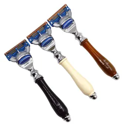 Blades DScoSmetic Craft Resin Handle 5 Camadas Blade Razor para Man Safety Shaving Razor