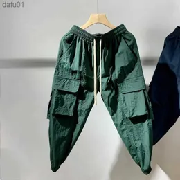 Männer Hosen Männer Kleidung Sommer Neue 2023 Overalls Schnell Trocknend Outdoor Baggy Casual Hosen Koreanische Gebündelt Fuß Neun Punkte Hosen Vetements Homme L230520