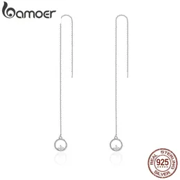 Dangle Chandelier 925 Sterling Silver Geometric Long Tassel Circle AAAAA Zircon Drop Earrings for Women Sterling Silver Jewelry SCE080 230530