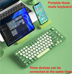COMBOS PORTABLE Tre lägen Keyboard och Mouse 2.4G Wireless Bluetooth 83 Keys For Phone Tablet Laptop General Office Game Rechargeble