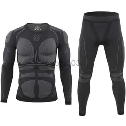Men's Tracksuits Thermal Underwear Men Tracksuit Tactical Training Fitness Tops Pants Sets Under Wear Suit Mens Autumn Winter Thermo Long Johns J230531