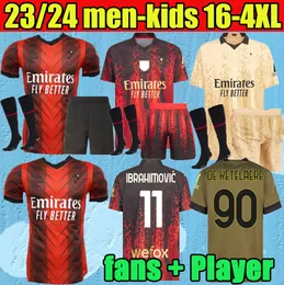 23 24 IBRAHIMOVIC KOCHE Soccer Jerseys special-edition 4th AC MILANS 2023 2024 GIROUD TONALI THEO R.LEAO BRAHIM Home Football shirts Men Kids kit Player version