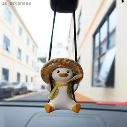 Домохозяйство Sundries Gypsum Anime Car Accessories Соломенная шляпа утка подвеска Auto aever Vietview зеркало украшения день рождения подарок подарок автомобильный аромат автомобиль аромат L230523