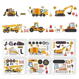 Barn Toy Stickers 612 -kassor DIY Construction Vehicle Puzzle Sticker gör din egen lastbil montera pusselparti gynnar för pojkar flickor 230530