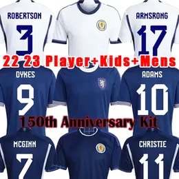 23/24 Schotland 150th Anniversary voetbalshirts blauw Speciale editie TIERNEY DYKES ADAMS voetbalshirt 23 24 CHRISTIE McGREGOR kids kit
