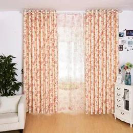 Cortina de algodão flor elegante acabamento encantador cortinas para sala de jantar quarto personalizado fresco sombreamento pastoral