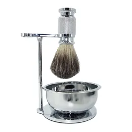 Blade Magyfosia Shaving Brush Kit for Men with Badger Hair New Design Handles Heavy Weight Stand and Stainless Steel Bowl
