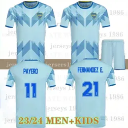 2023 24 Boca Juniors Tercera camiseta de fútbol TEVEZ 23 24 OSCAR VILLA SALVIO MARADONA BENEDETTO camiseta de fútbol Hombres niños kit 999