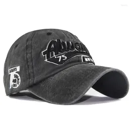 Ball Caps Foreign One Piece Drop Washed Pure Cotton 3D Three-Dimensional Embroidery Always 75 Letter Baseball Cap