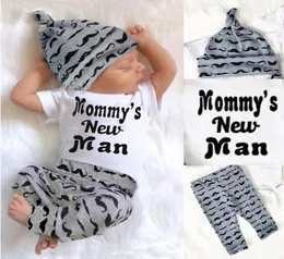 Clothing Sets Pieces Long Sleeve Letter Print Top Pant And Hat Set For Baby Boy Mommys Man Autumn Winter ClothesClothing2622014