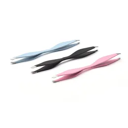 Brushes 1pcs Rose Red Tweezers Stainless Steel Double Ends Eyebrow Tweezer AntiStatic Eyelash Extension Lift Curl Beauty Makeup Tools