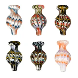 Neueste Rauchen tragbare bunte dicke Glas handgemachte Blase Swirl Ball Carb Cap Nägel Dabber Bong Bohrinseln Shisha Shisha Wasserpfeife Schüssel Bubbler Tip Hat DHL