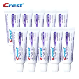 Toothpaste 3D White Crest Toothpastes Brilliance Teeth Whitening Fluoride Anticavity Squeezers Portable Small Tooth Paste 20gX10 for Travel