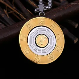 Pendant Necklaces Rotating Stainless Steel Necklace Mantra Gossip Twenty-Four Solar Terms And Zodiac Amulet Buddhism Jewelry