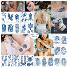 Tatueringar 50 st/set örtjuice grossist tillfälliga tatuering klistermärken 715 dagar vattentäta varaktiga män kvinnor blommarm kroppskonst falsk tatuering