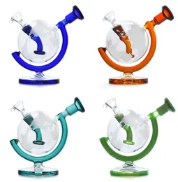Glass Bong Dab Rig Water Pipes 57inches Hockahs Globe Recycler Bubbler with Bowl Oil Rig Smoke Accessory2644660