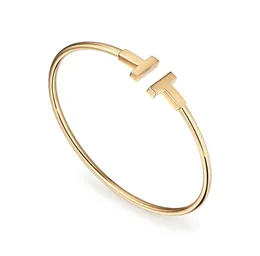 Titanium Steel Jewelry Letter T Bracelets Bangles for Women Pulseiras Adjustable Bracelets Femme Top Quality Gift Jewelry2971761