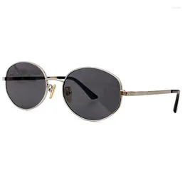 Sunglasses Alloy Round For Women 2023 Summer Concise Sun Shades Fashion Brand Glasses UV400 Eyewear Lentes De Sol Mujer