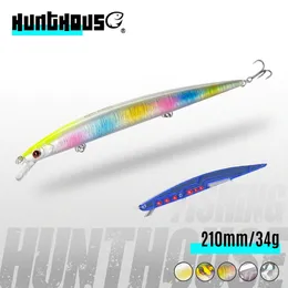 Baits Lures Hunthouse Minnow Fishing Lures Floating Spook Topwater Wobblers Hard Bait Jerk Long Casting 210mm 34g For Pike Bass Fish Tackle 231130