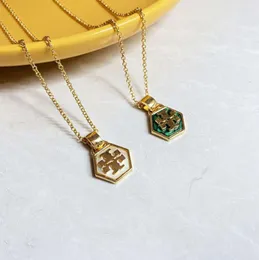 Clavicle chainEarringscolorful shell gold plated classic polished hexagonal commuting necklace for women9604149
