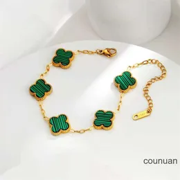 Van Clover bransoletki projektant biżuteria pulsera cztery liście koniczyna bransoletka 14K złota stal nierdzewna bransoletka bransoletka