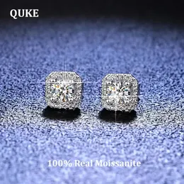stud quke que square quare arics 0.5ct 1ct d color vvs1 pure 925 sterling silver for women wedding fine jewelry ea014 231130