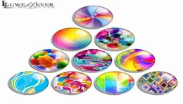10mm 12mm 14mm 16mm 20mm 25mm 30mm 525 Color pattern Round Glass Cabochon Jewelry Finding Fit 18mm Snap Button Charm Bracelet Neck8090504