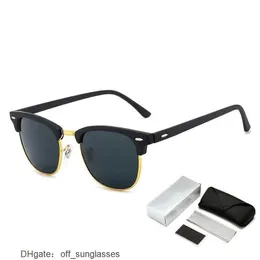 Clubmasters Vintage Semi-Ry-Ryless Rays Brand Designer Sonnenbrillen Frauen/Männer Verbot klassischer Retro Oculos de Sol Gafas UV400 3016G X1SZ