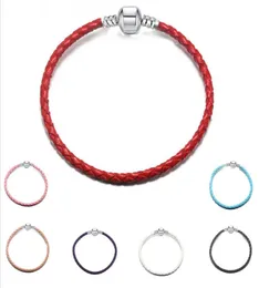 Lederarmband für europäische Charms, Metallverschluss, 3 mm, echtes Seil, gewebte Armbänder für Männer und Frauen, Verkauf im Großhandel 2660944