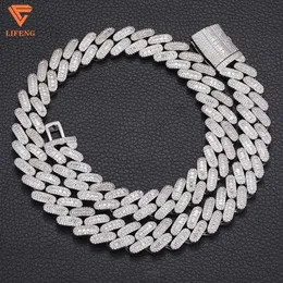 2023 New Arrival Fashion Jewelry Popular S925 High Quality Hand Setting Iced Out Vvs Moissanite Hiphop Cuban Chain Mens Necklace