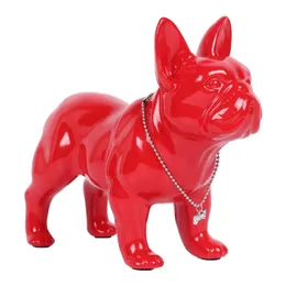 Decorative Objects Figurines Resin French Bulldog Statue Gifts Sculptures Home Decor Desk Decorations Black Table 231130