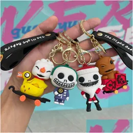 Novelty Games 6 Styles Cute Anime Keychain Charm Key Ring Lovely Christmas Eve Surprise Doll Chihiro Couple Students Personalized Crea Dhhxd