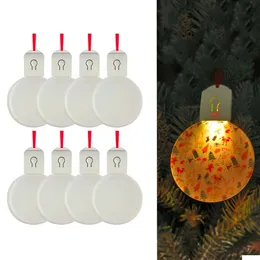 Christmas Decorations Colorf Led Flashing Lights Sublimation Blanks Acrylic Pendant Light Decorative Ornaments Yfa373 Drop Delivery Ho Otcmx