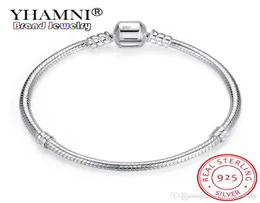 Yhamni 100 925 Sterling Silver Armband smycken DIY -armband Tillbehör 3mm Fashion Silver Chain Armband Smyckespresent SB0056202484