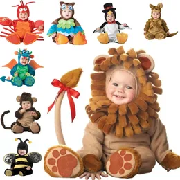 Mamelucos 6M 24M Navidad Navidad Vacaciones Disfraz de Halloween Infantil Bebé Niñas León Dinosaurio Cosplay Elk Ropa para niños pequeños 231201