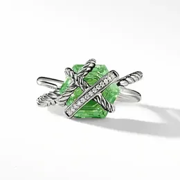 Pierścionki ślubne Sterling Silver 925 Art Green Creamstone Heksagonalne pierścienie dla kobiet w stylu unisex w stylu mężczyzn i pary czarna biżuteria onyksowa 231201