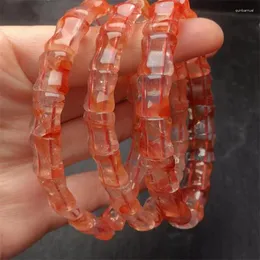 Link Bracelets Natural Red Fire Quartz Hematoid Bangle String Charms Strand Exquisite Jewelry Gift Healing Crystal Energy 1pcs