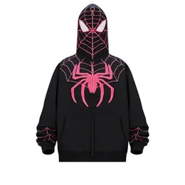 Hoodies Sweatshirts 3D-gedruckte Spinne Halloween Kapuzen-Reißverschluss Hoodie Herren Herbst und Winter Freizeitjacke Modische Street Sportswear