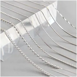 Charms Authentic 925 Sterling Sier Link Chain Necklace Fit For Pendants Women Mens Jewelry Accessories Gift Drop Delivery Findings Com Dhcv9