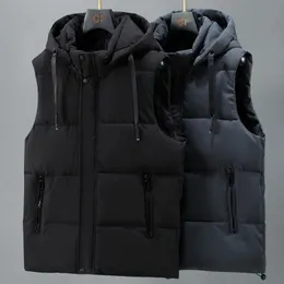 Men's Vests L8XL Oversize Autumn Winter Vest Men 2023 Thick Warm Hooded Sleeveless Jacket Casual High Quality Plus Size Waistcoat 231130