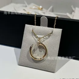 Designer Carter S925 Sterling Silver High Necklace Women's Rose Gold Plated Full Diamond Screw Pendant Versatile Collar Chain