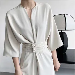 Abiti da festa 2023 Donne estive Stile cinese Classico retrò Fibbia Abito a trapezio con lacci Francese Tenero Temperamento elegante Pendolare Lungo